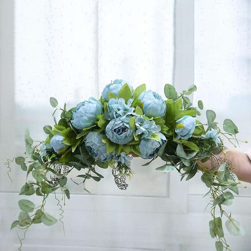 Artificial Peony Wreath Arch Lintel Hanging Wreath Decoration A
