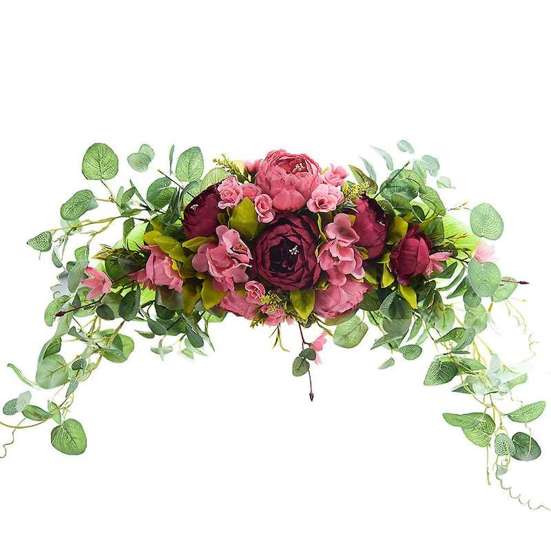 Artificial Peony Wreath Arch Lintel Hanging Wreath Decoration A