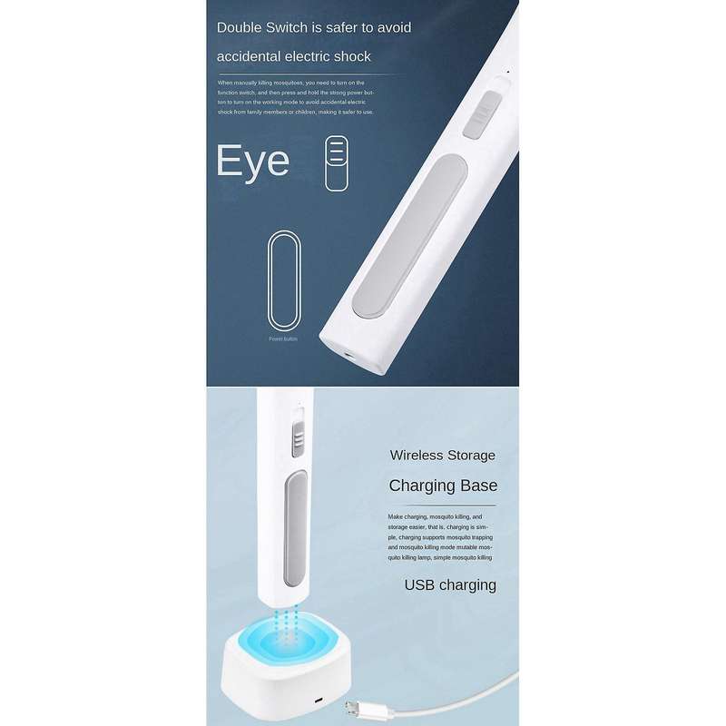 3000v 10 Led Mosquito Killer Lamp with Uv Lamp 1200mah Bug Zapper B
