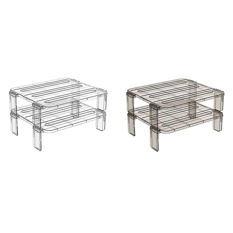 4pcs Stackable Fridge Organizers Layered Shelf Storage Rack L