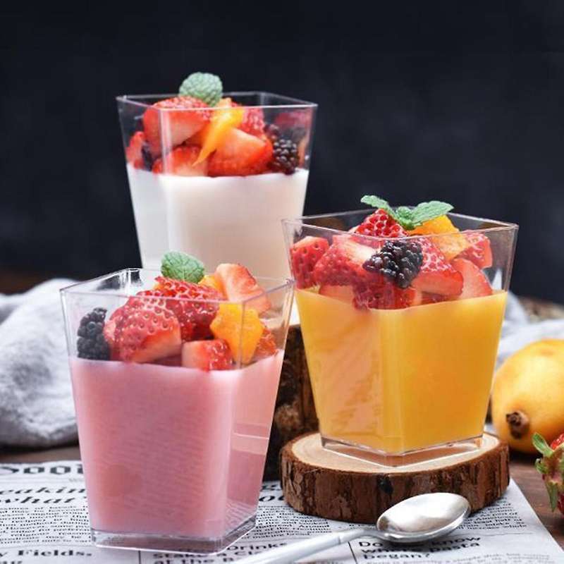 50 Pcs Mini Dessert Cups,clear Reusable Serving Cup for Dessert