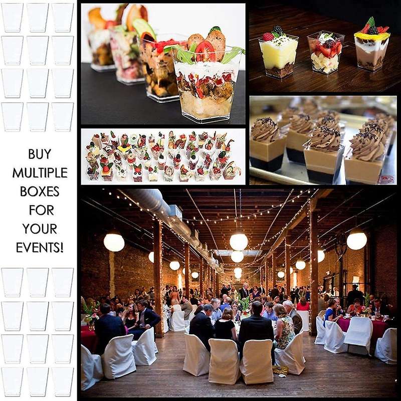 50 Pcs Mini Dessert Cups,clear Reusable Serving Cup for Dessert