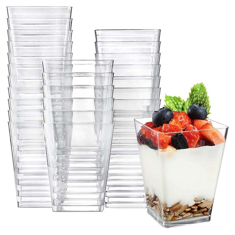 50 Pcs Mini Dessert Cups,clear Reusable Serving Cup for Dessert