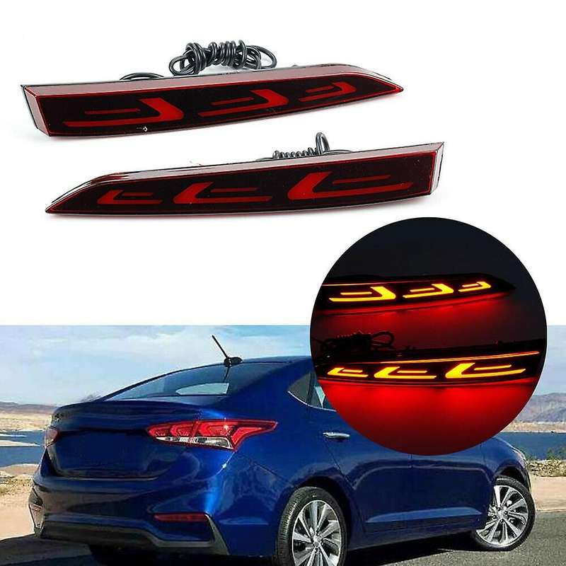 For Hyundai Accent 2017-2019 Led Rear Bumper Brake Light Fog Light
