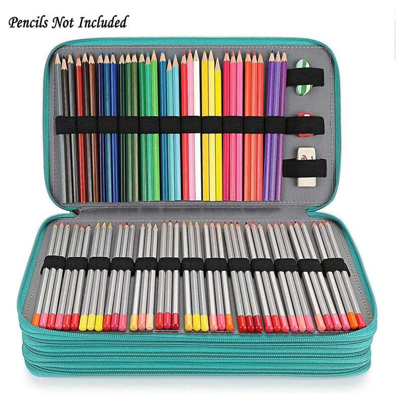 Pencil Case Students Pen Wrap for Pencil Large Capacity Lake Green