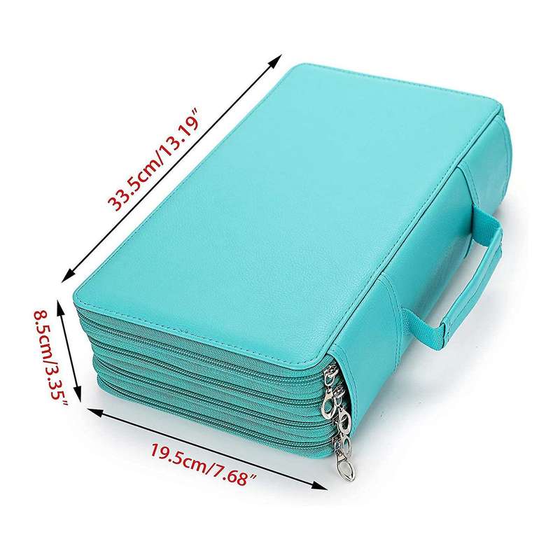 Pencil Case Students Pen Wrap for Pencil Large Capacity Lake Green