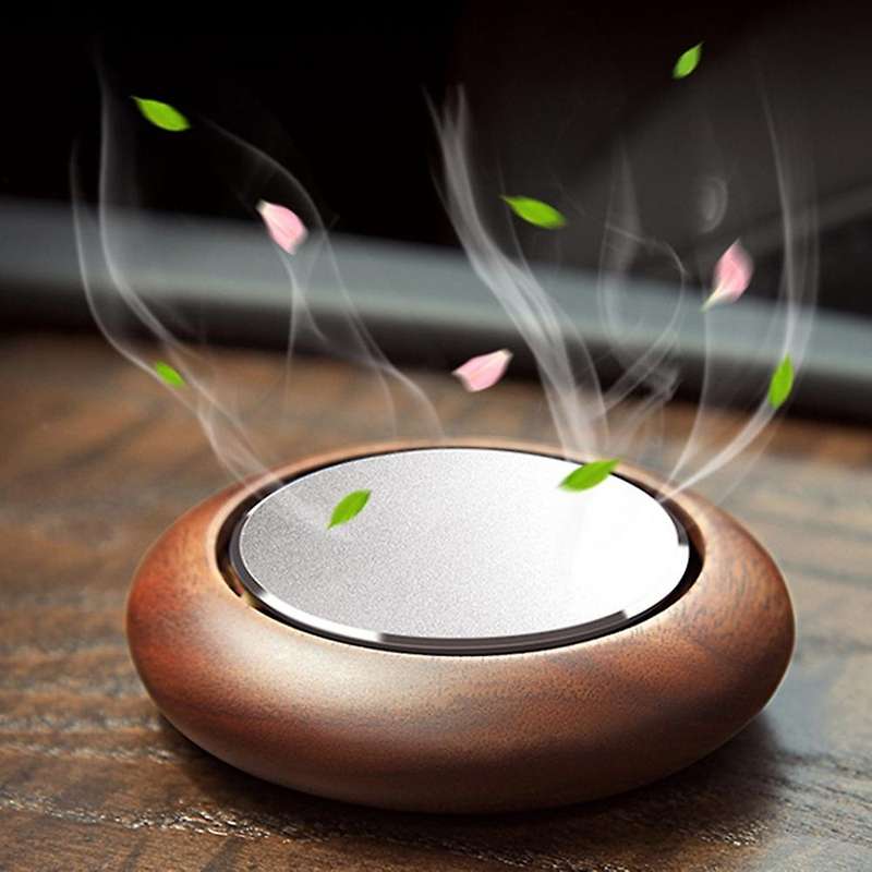 Car Perfume Walnut Wood Interior Solid Balm Zeolite Aromatherapy