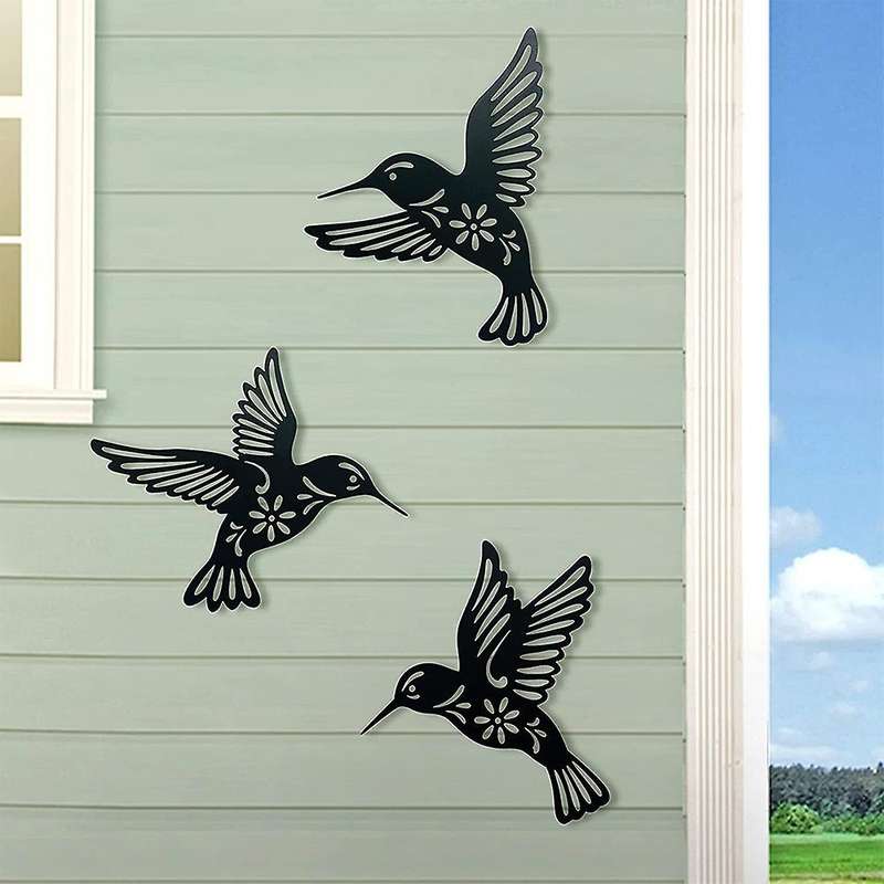 3pcs Metal Bird Wall Art Decoration, Living Room Bedroom