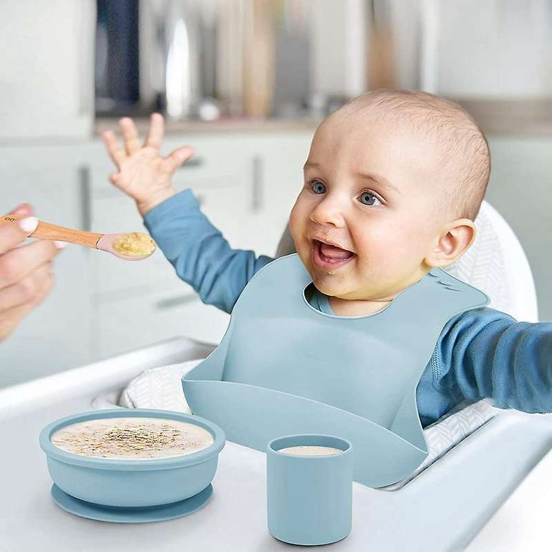 Baby Feeding Set,adjustable Bib,spoon,fork Set for Infant 1