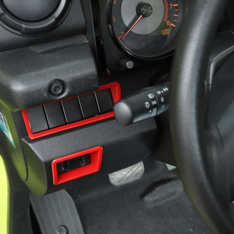 For Jimny 19-22 Car Mirror Adjustment Switch Stickers, Red