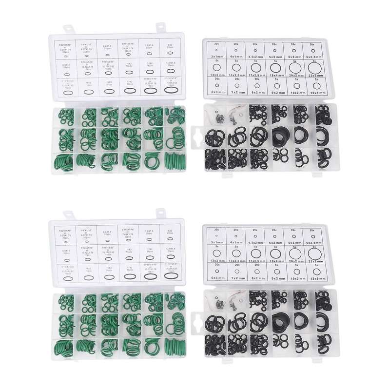 495pcs 36 Sizes Black&green O Ring Seals Rubber