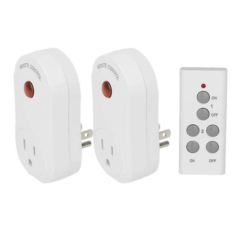 Wireless Remote Outlet Switch One Drag Two for Lights Fans Us Plug