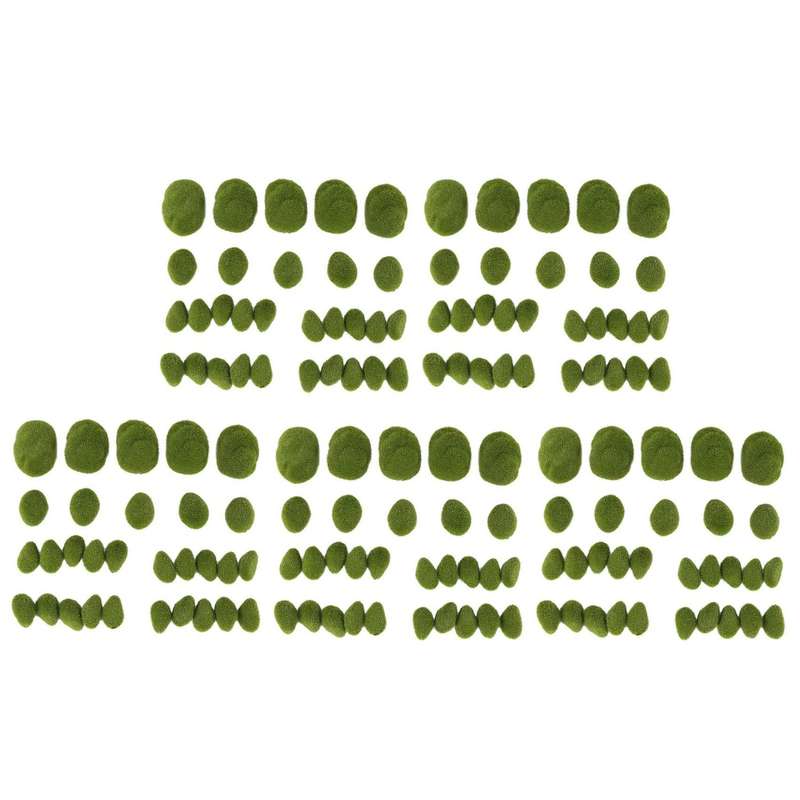 150pcs 3 Size Artificial Moss Rocks Decorative, Green Moss Balls