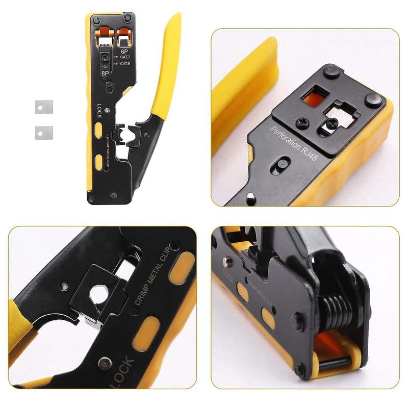 Rj45 Pliers Crimper Cat5 Cat6 Cat7 Cat8 Ethernet Cable Stripper