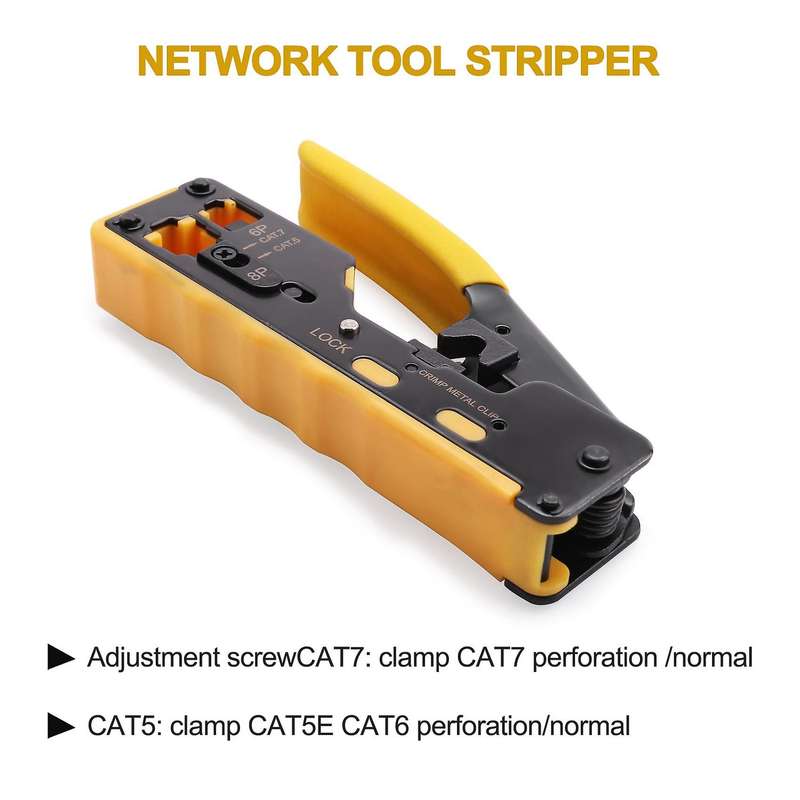 Rj45 Pliers Crimper Cat5 Cat6 Cat7 Cat8 Ethernet Cable Stripper