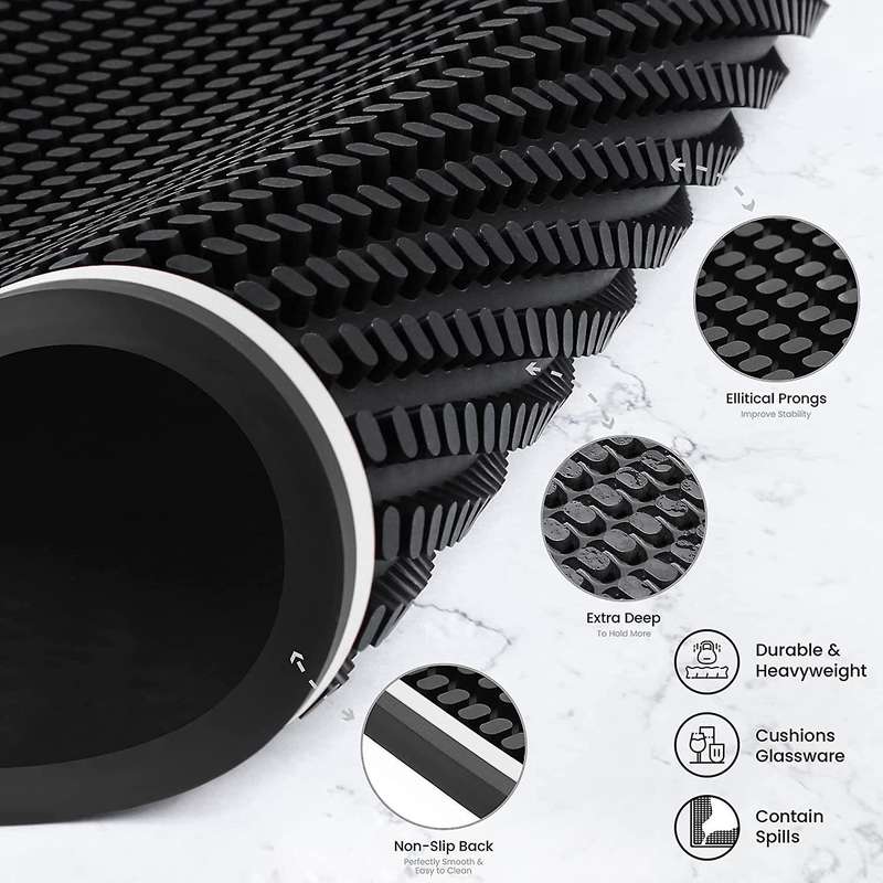 For Countertop 18 X 12 Inch Thick, Rubber Bar Mat with Two Coasters
