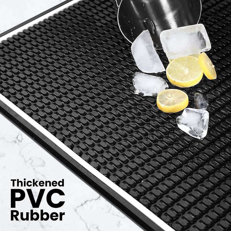 For Countertop 18 X 12 Inch Thick, Rubber Bar Mat with Two Coasters
