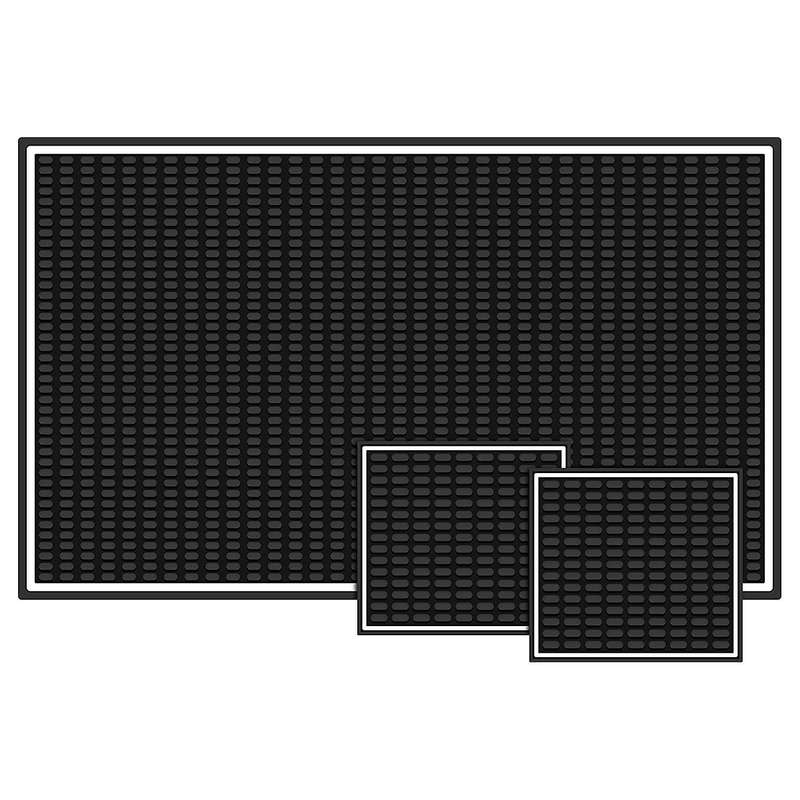 For Countertop 18 X 12 Inch Thick, Rubber Bar Mat with Two Coasters