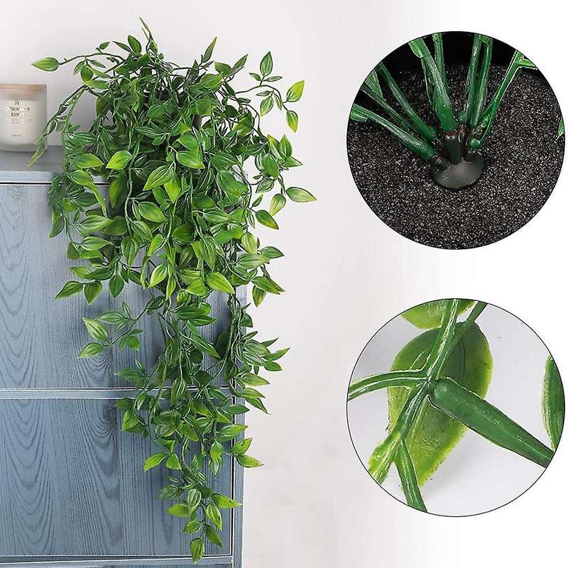 2 Pack Artificial Hanging Plants Fake Potted Plants for Indoor