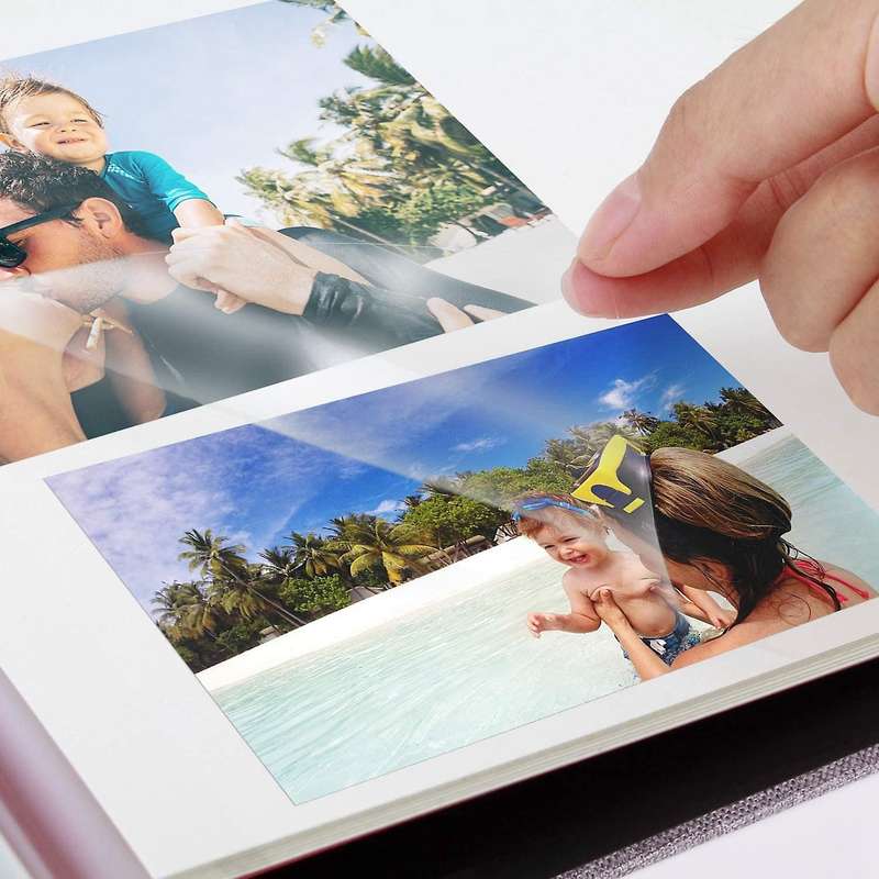 Photo Album Scrapbook Linen Diy Memory Book Thick Pages with Film