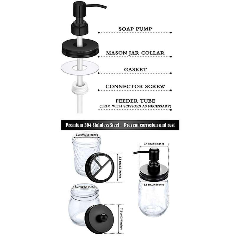 Mason Jar Bathroom Accessories Lids Set(8pcs),for Regular Mouth Mason