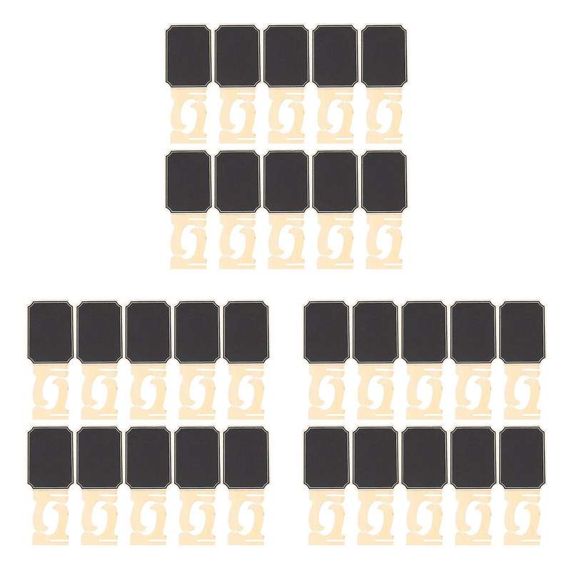 60 Pack Mini Chalkboards with Support Easels Stand, Wood Blackboard