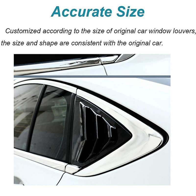 2pcs for Buick Regal 2017-2021 Rear Window Louver Cover, Bright Black