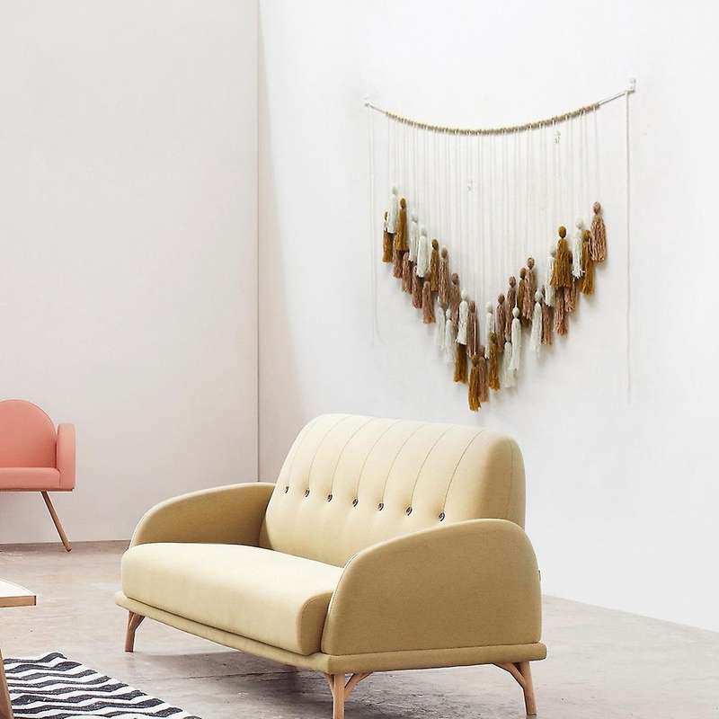Macrame Wall Hanging with Wood Beads for Bedroom Living Room Kitchen