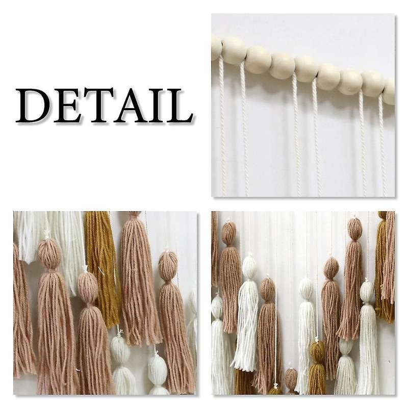 Macrame Wall Hanging with Wood Beads for Bedroom Living Room Kitchen