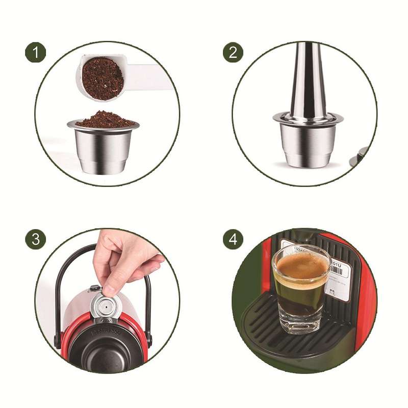 Coffee Capsule Refillable Filters Espresso Cup Fit for Nespresso