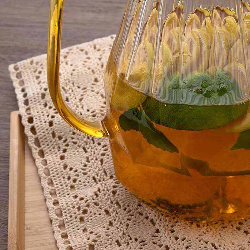 Glass Jug with Lid Nozzle 60 Oz Heat-resistant Borosilicate