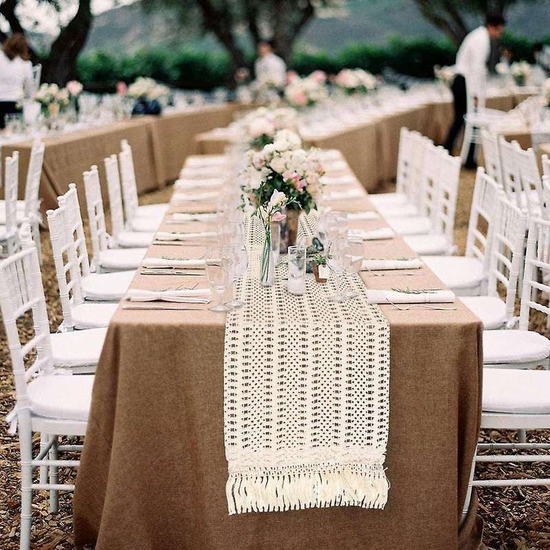 2 Pcs, Table Runner Cotton Crochet Lace Boho Wedding Table Runner