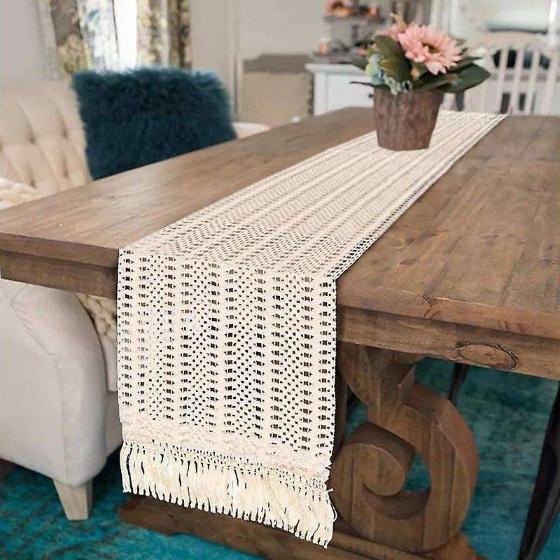 2 Pcs, Table Runner Cotton Crochet Lace Boho Wedding Table Runner