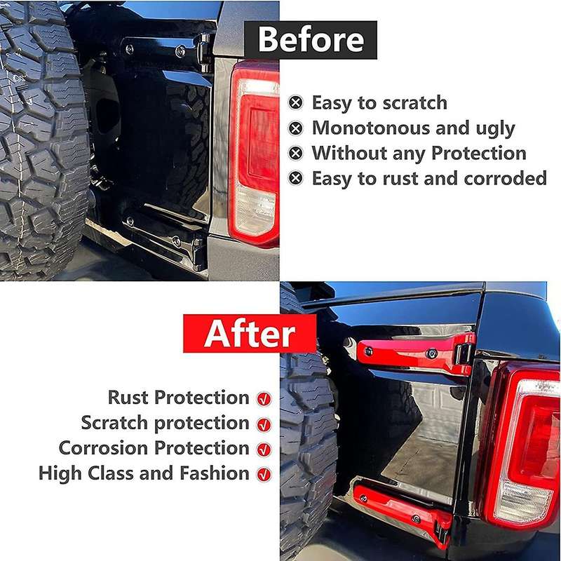 Tailgate Hinge Cover Rear Door Hinge Liftgate Trim, Abs Red
