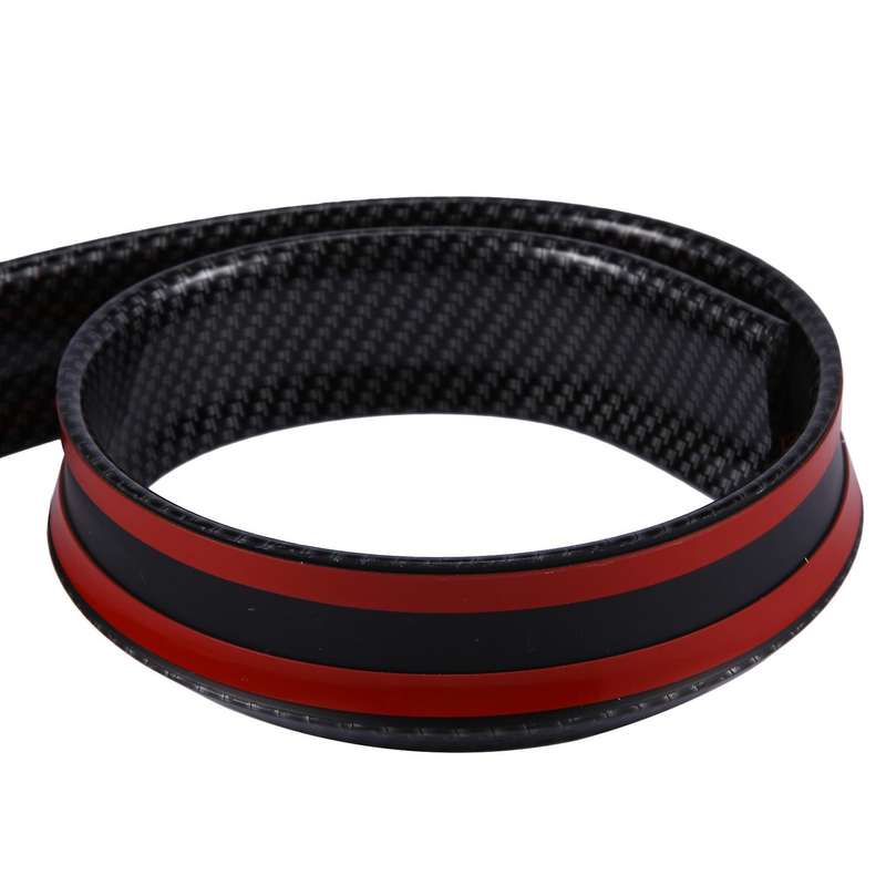 1.5m Universal Car Spoiler Carbon Fiber 3d Sticker Kit Tail Rubber