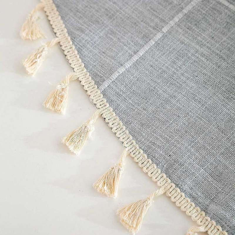 59inch Rustic Table Clothes for Round Tables (striped Grey)