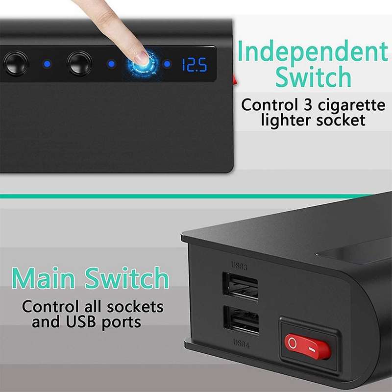 Tr24 Quick Charge Qc 3.0 -cigarette Lighter Splitter with 4-port Usb