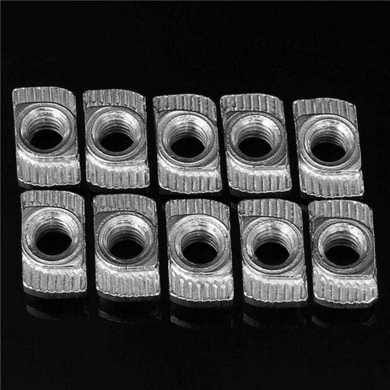 500 Pcs M5 Nut Carbon Steel Aluminum Connector T Fastener Sliding Nut