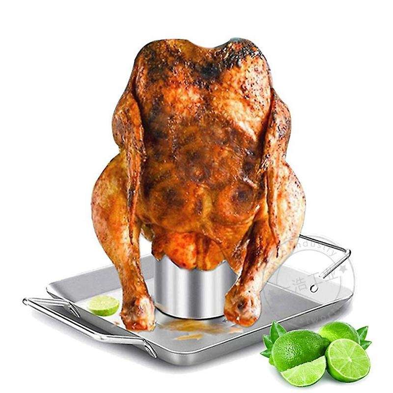 Beer Can Chicken Roaster Rack Stainless Steel Vertical Bbq Holder