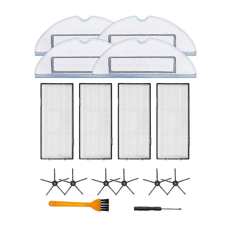 Replacement Accessories Kit Side Brush Filter Mop Pads Parts White