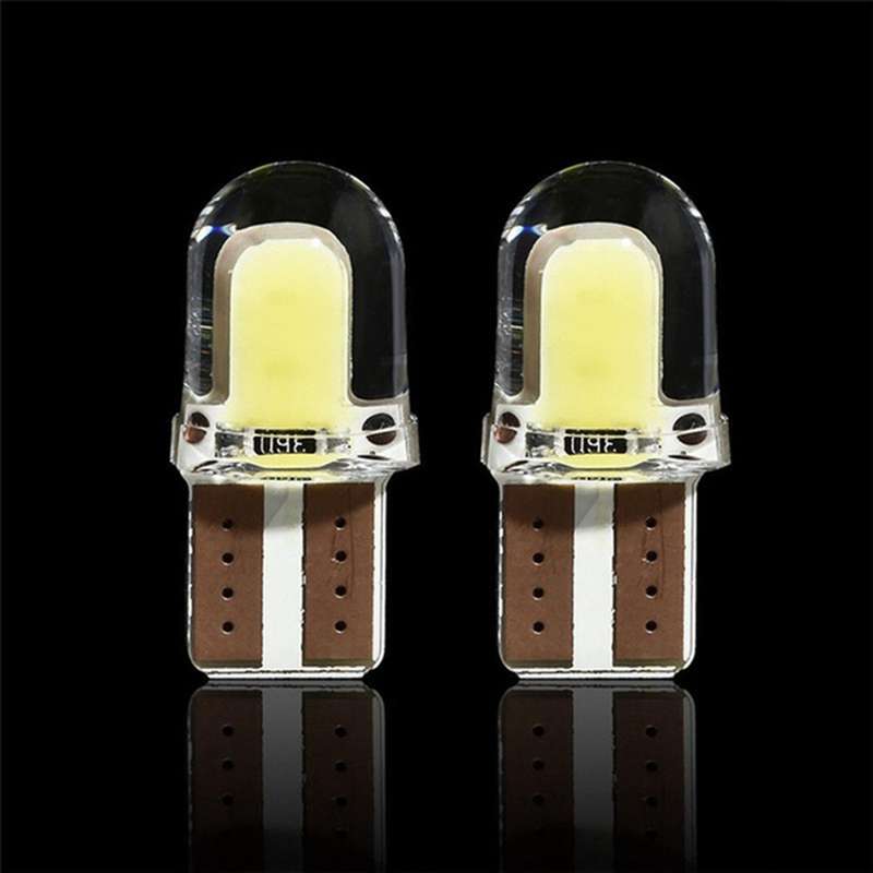 10pc Led T10 W5w Cob Smd Canbus Bright White License Light Bulb