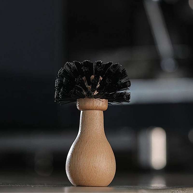 Coffee Protafilter Brush Coffee Grinder Machine Cleaning Brush Wood