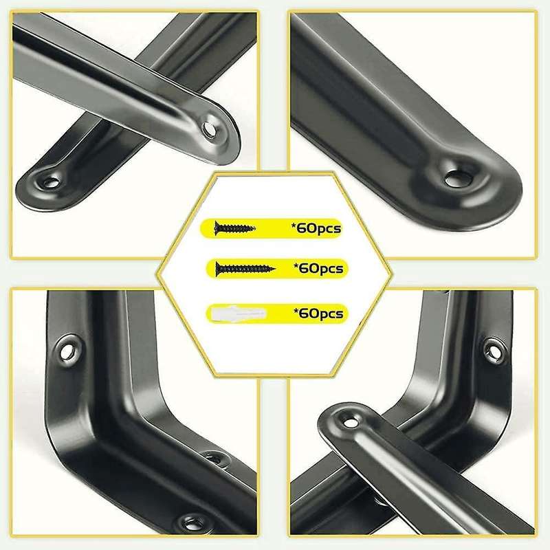 20 Pack Shelf Bracket 8 Inch, Heavy Duty Metal Decor Wall Brackets
