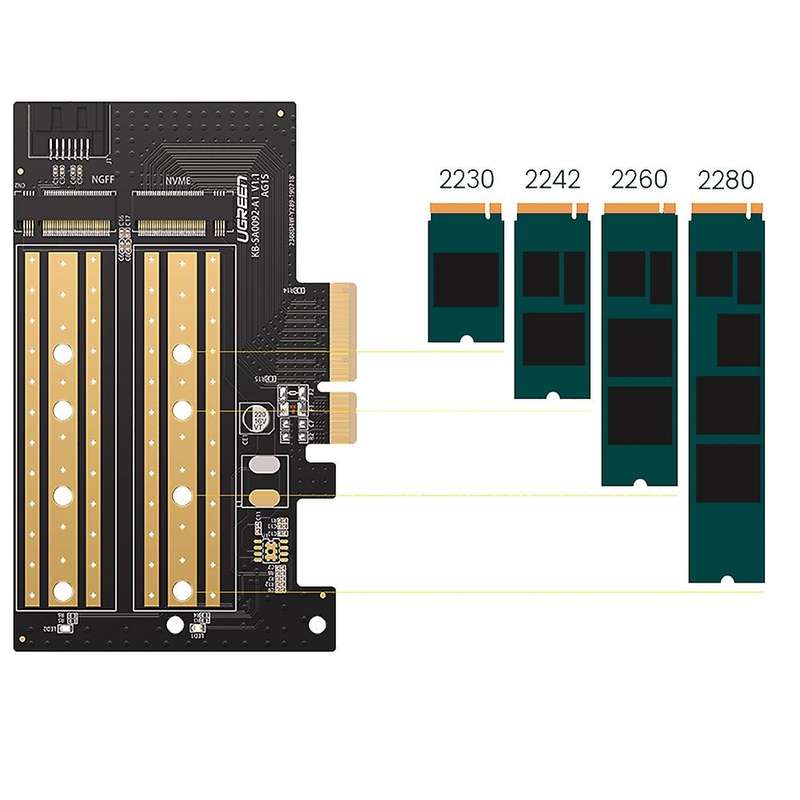 Ugreen Pcie to M2 Adapter Nvme M.2 Pci Express Adapter 32gbps Card
