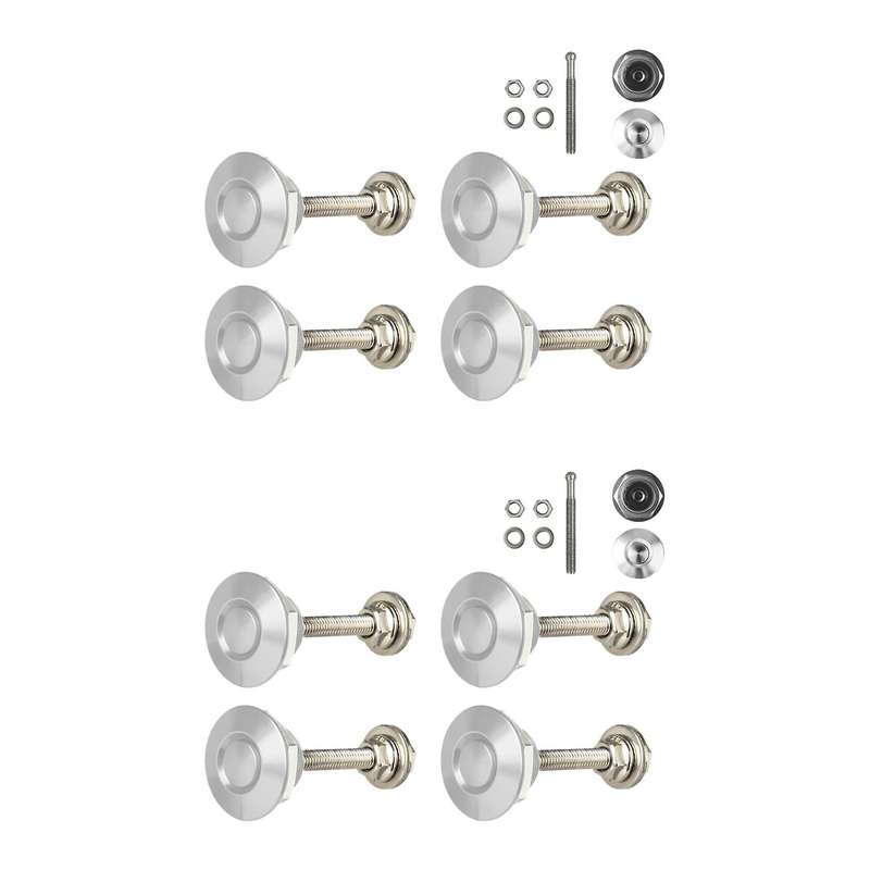4 X Quick Release Push Hood Latch Button Car Pin Bonnet Lock Silver
