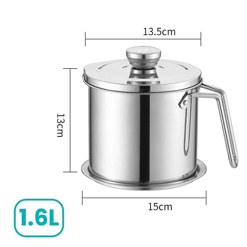 Bacon Grease Container 1.6l Cooking Oil Storage Can(silver)