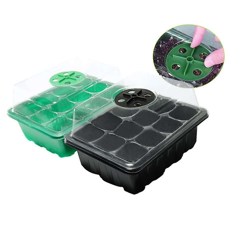 10pcs 12cells Seed Tray for Greenhouse Propagator Station Seeding,b