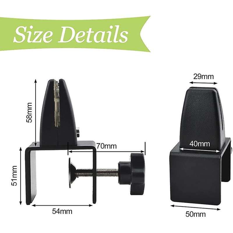 C-clamp Support, 2pcs Adjustable Black Desk Partition Clamp Brackets