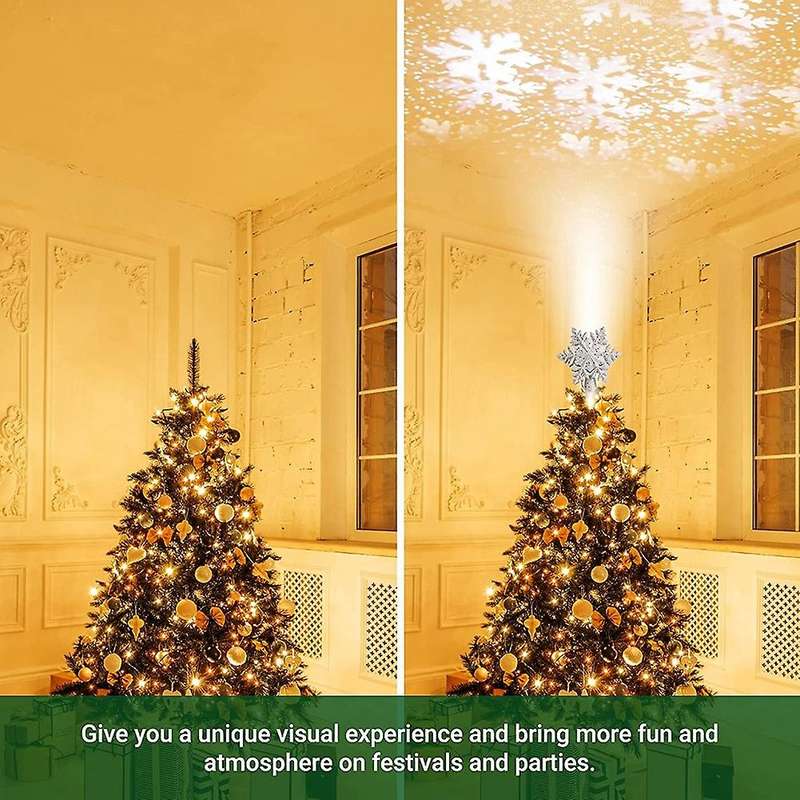 Christmas Tree Topper, Snowflake Xmas Tree Topper Eu Plug