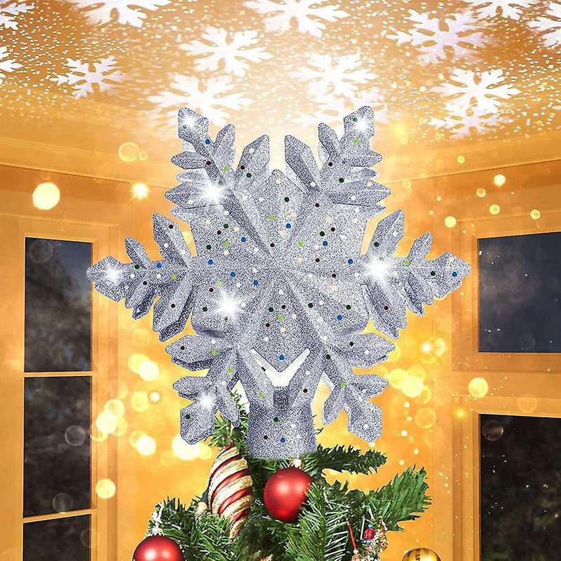 Christmas Tree Topper, Snowflake Xmas Tree Topper Eu Plug